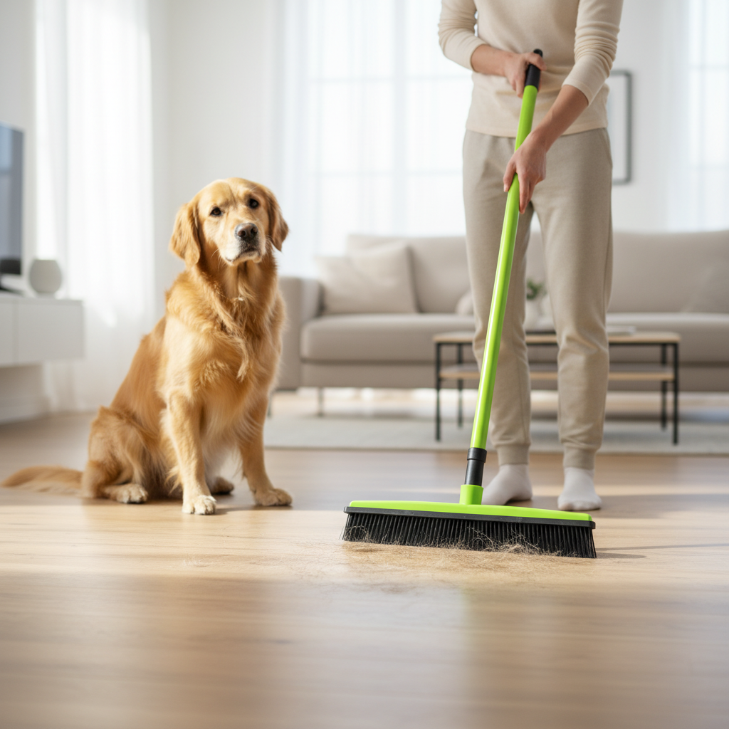 Pet Hair Removal Broom Mop — Hands-Free & Washable