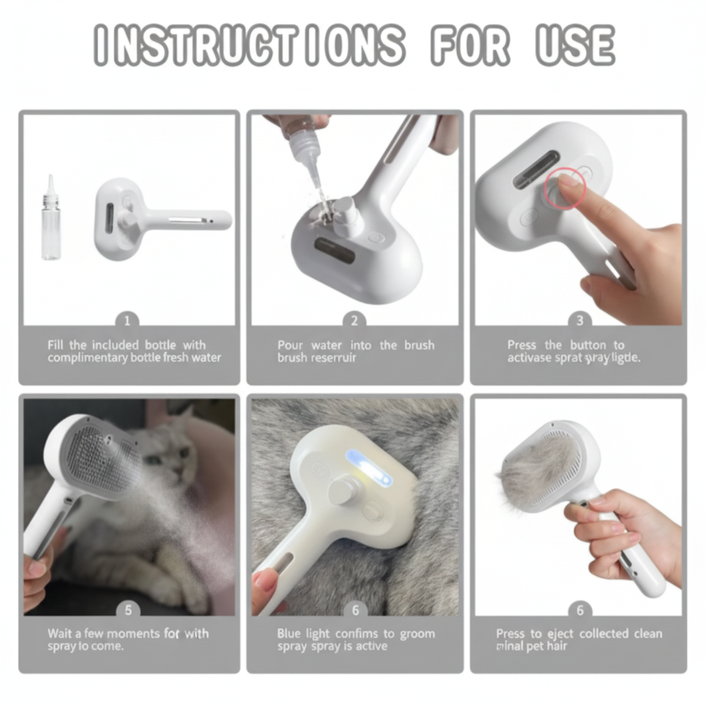 2-in-1 Pet Hair Spray Brush