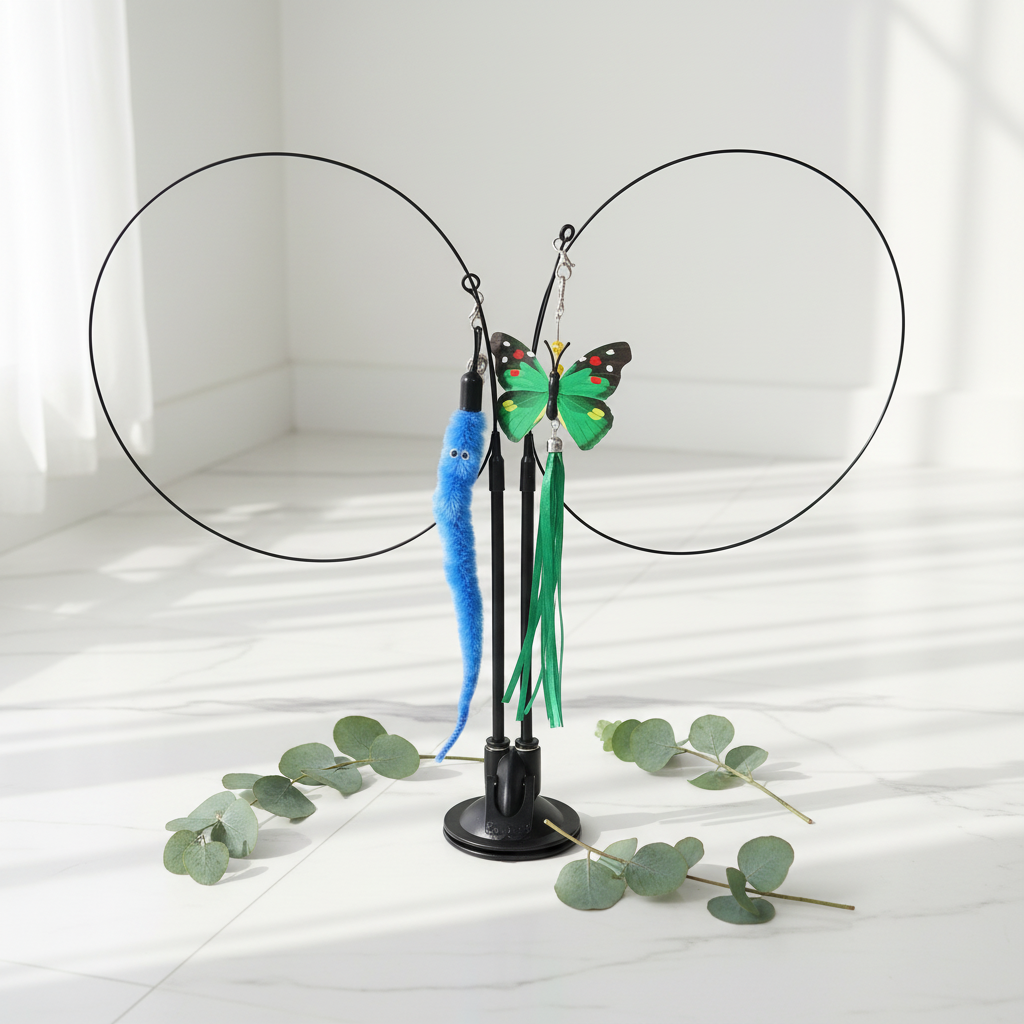 Interactive Cat Teaser Toy with Suction Cup Base