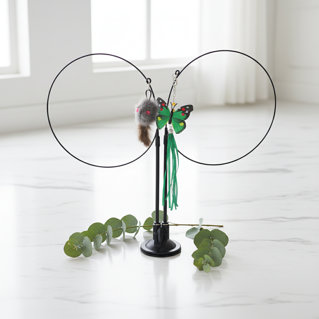 Interactive Cat Teaser Toy with Suction Cup Base