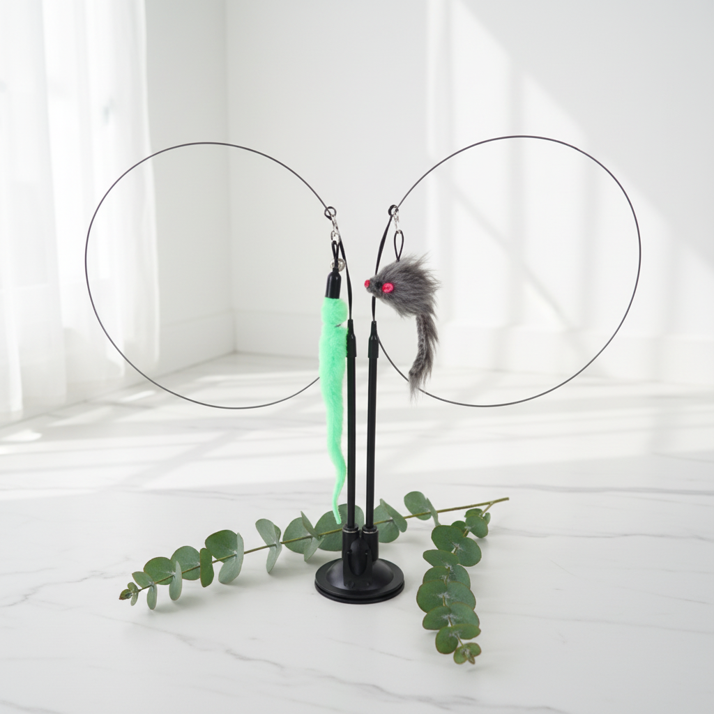 Interactive Cat Teaser Toy with Suction Cup Base