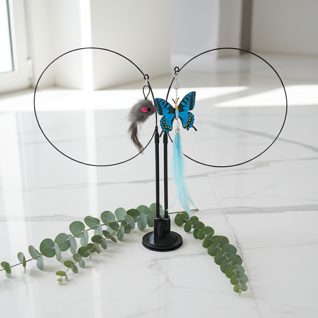 Interactive Cat Teaser Toy with Suction Cup Base