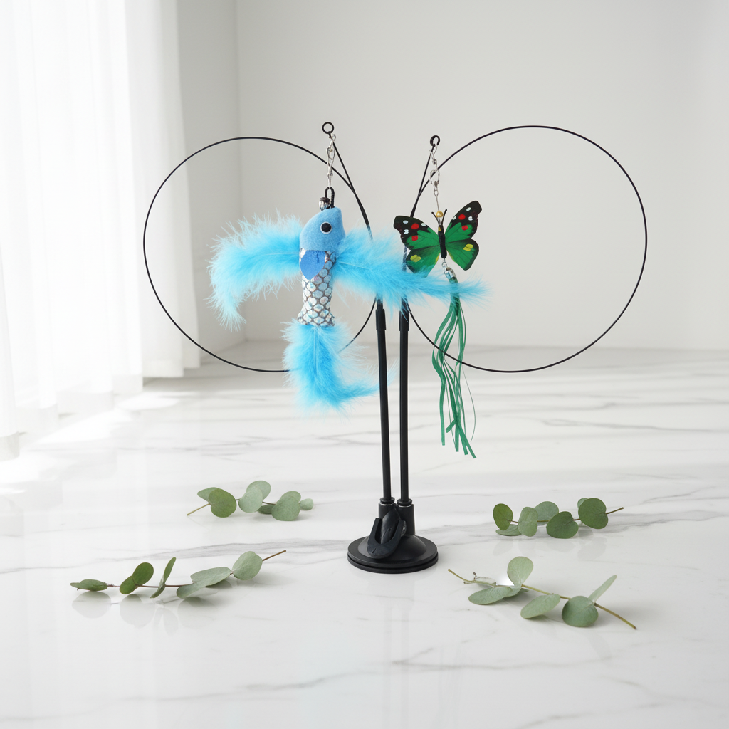 Interactive Cat Teaser Toy with Suction Cup Base