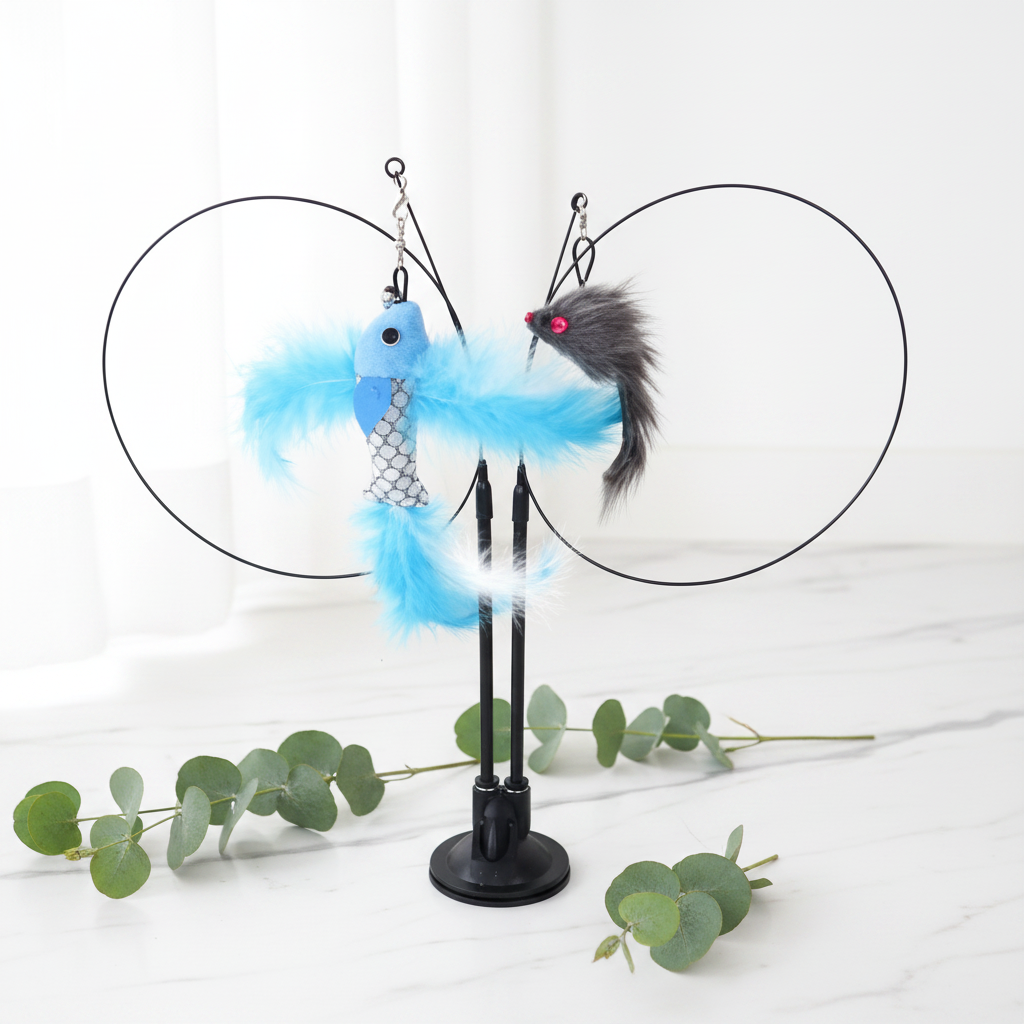 Interactive Cat Teaser Toy with Suction Cup Base