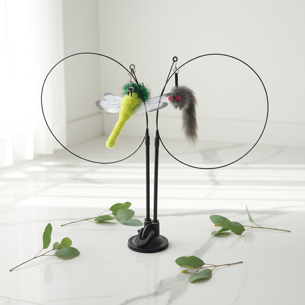Interactive Cat Teaser Toy with Suction Cup Base
