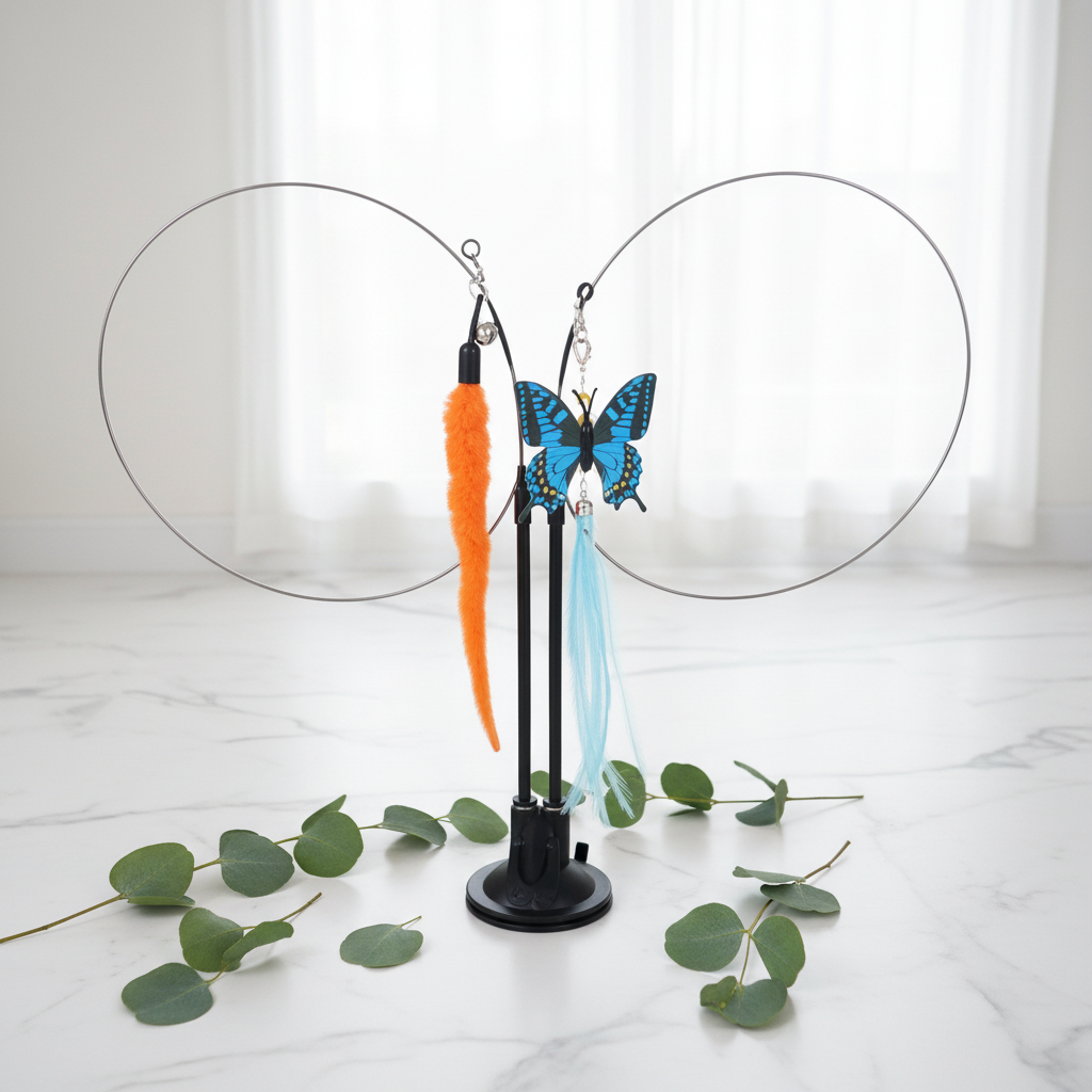 Interactive Cat Teaser Toy with Suction Cup Base